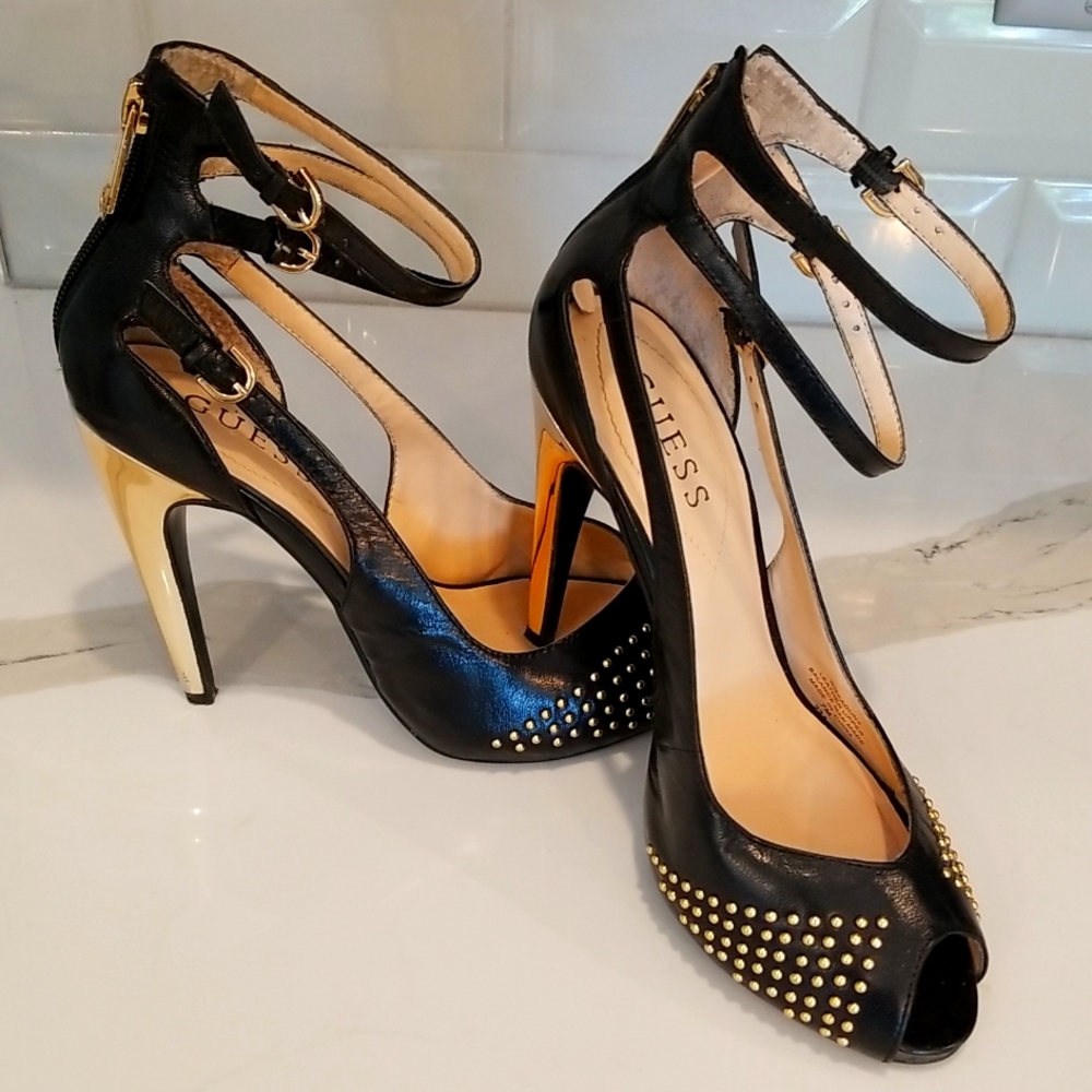 Guess Black and Gold Shoes
